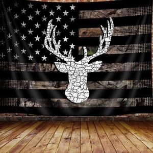 American Flag Hunting Tapestry